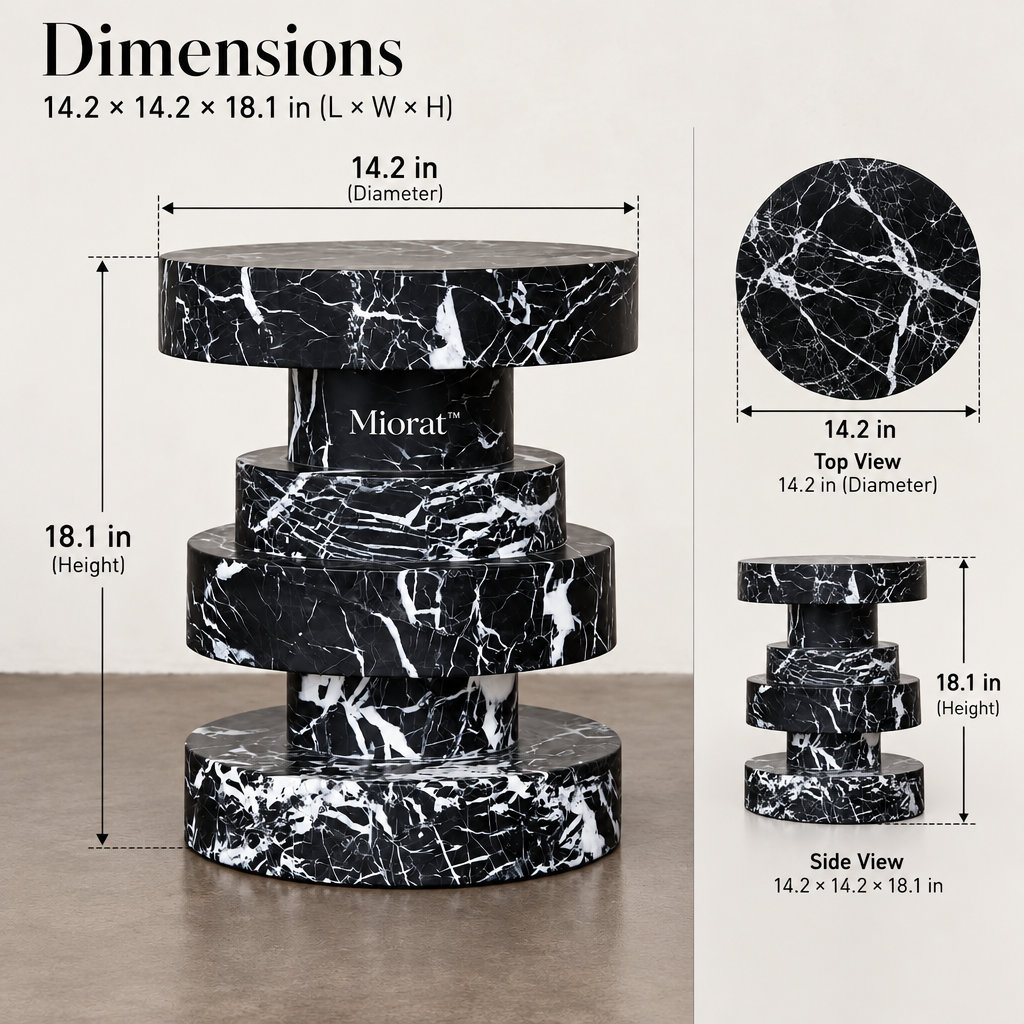 Miorat™ Onyx Tiered Marble Accent Stool - view 3
