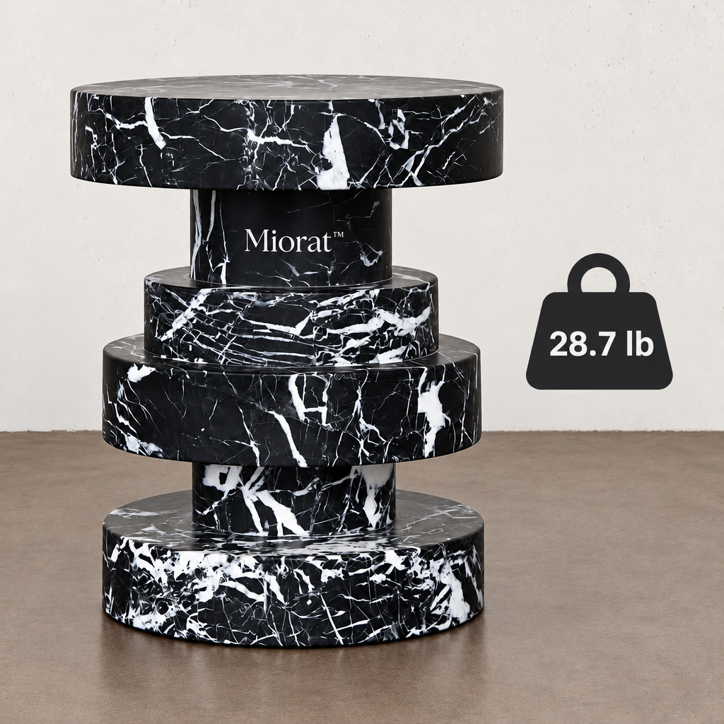 Miorat™ Onyx Tiered Marble Accent Stool - view 4