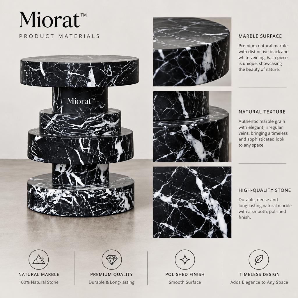 Miorat™ Onyx Tiered Marble Accent Stool - view 5