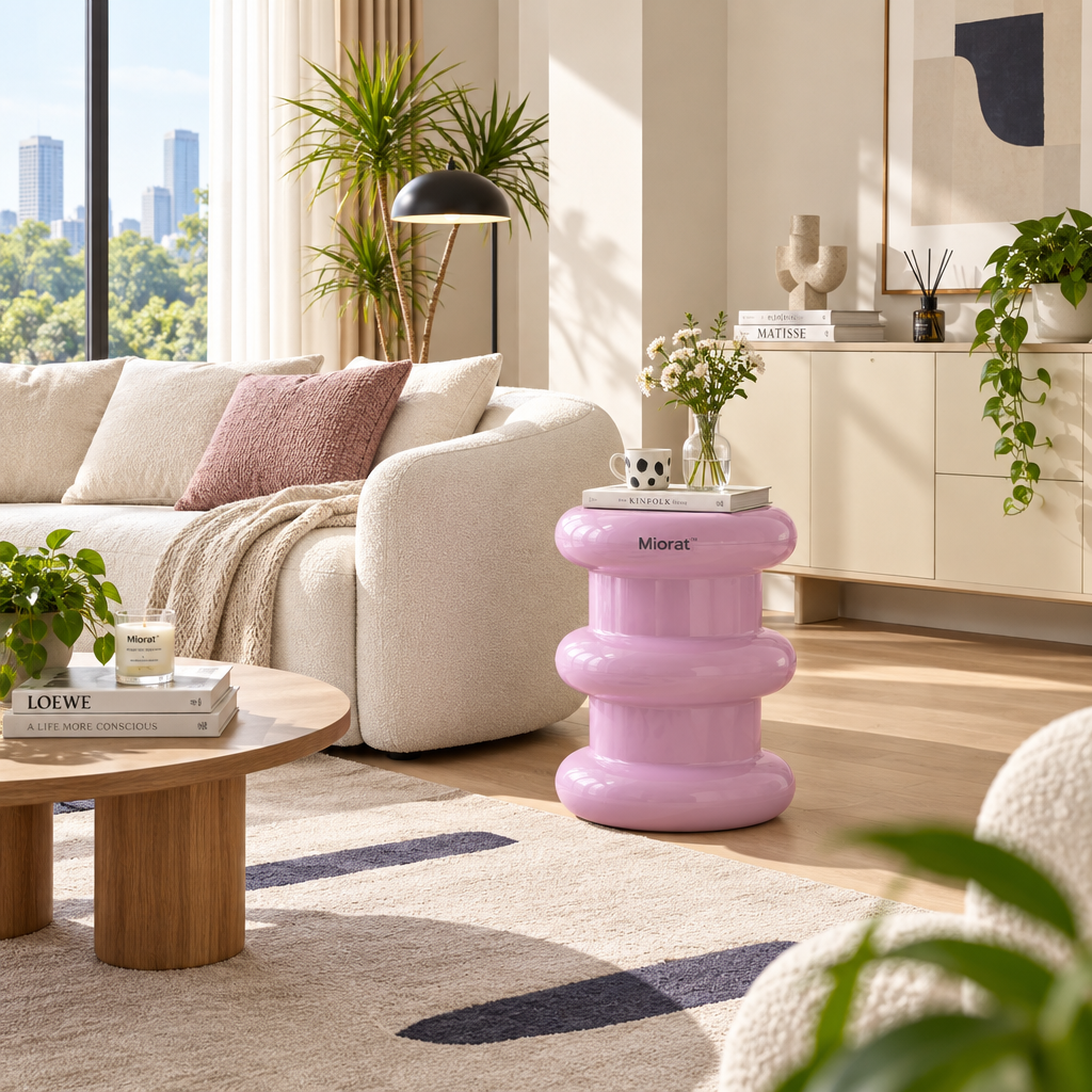 Miorat™ Blush Column Lacquer Accent Stool - view 2