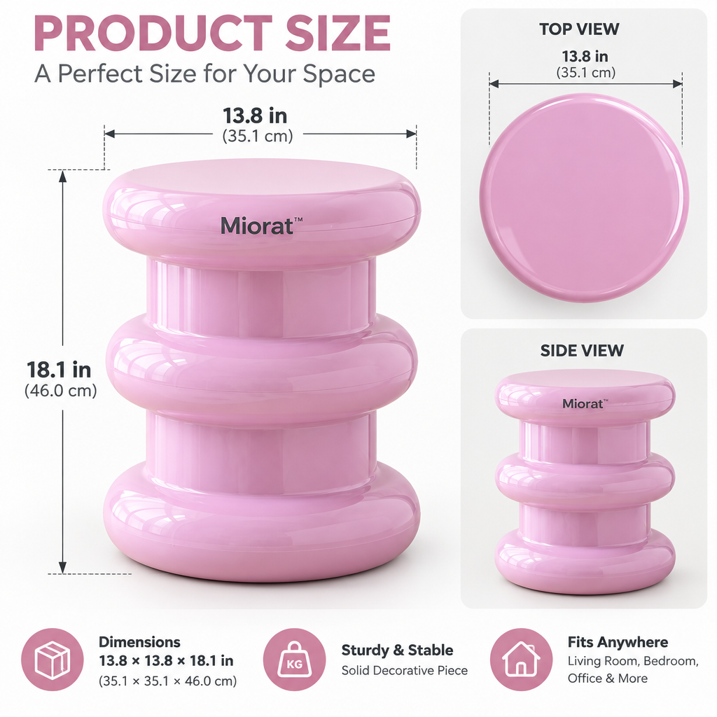 Miorat™ Blush Column Lacquer Accent Stool - view 3