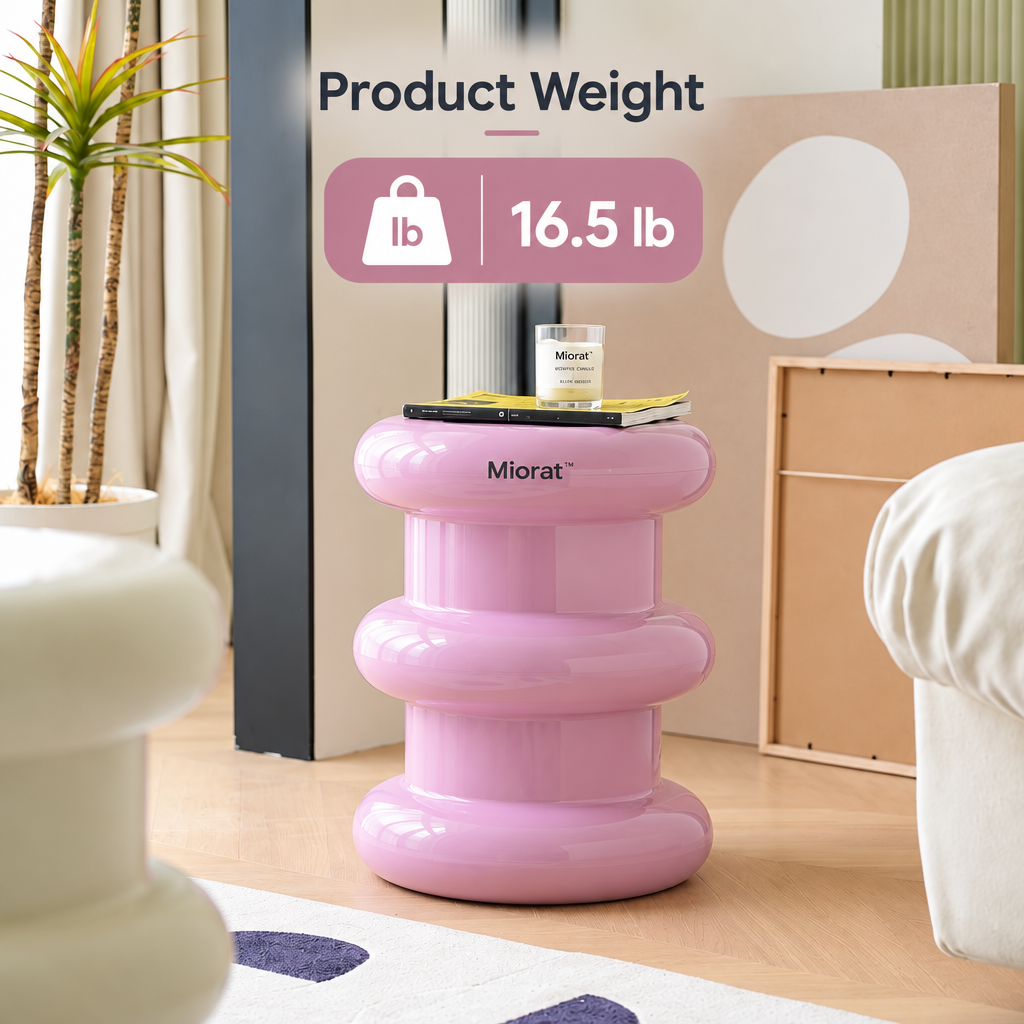 Miorat™ Blush Column Lacquer Accent Stool - view 4