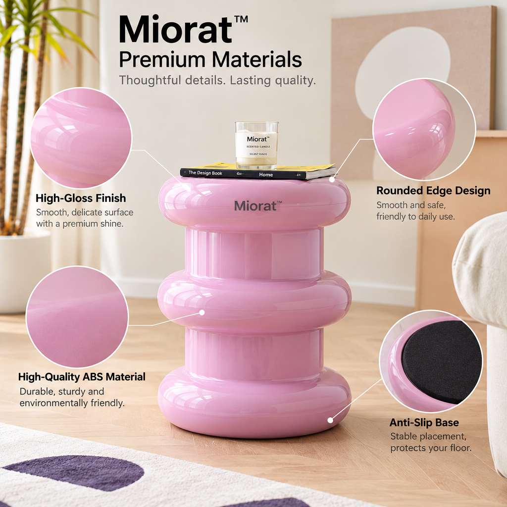 Miorat™ Blush Column Lacquer Accent Stool - view 5