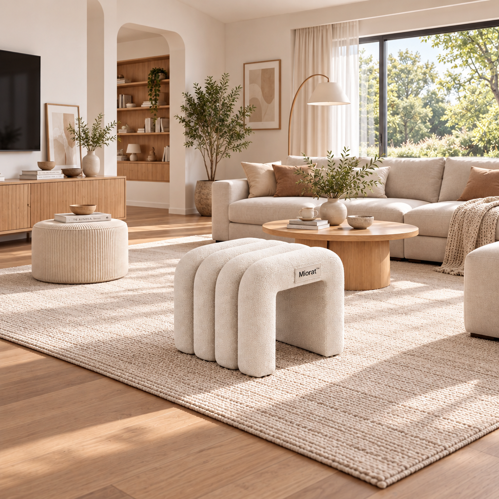 Miorat™ Bouclé Archway Accent Stool - view 1