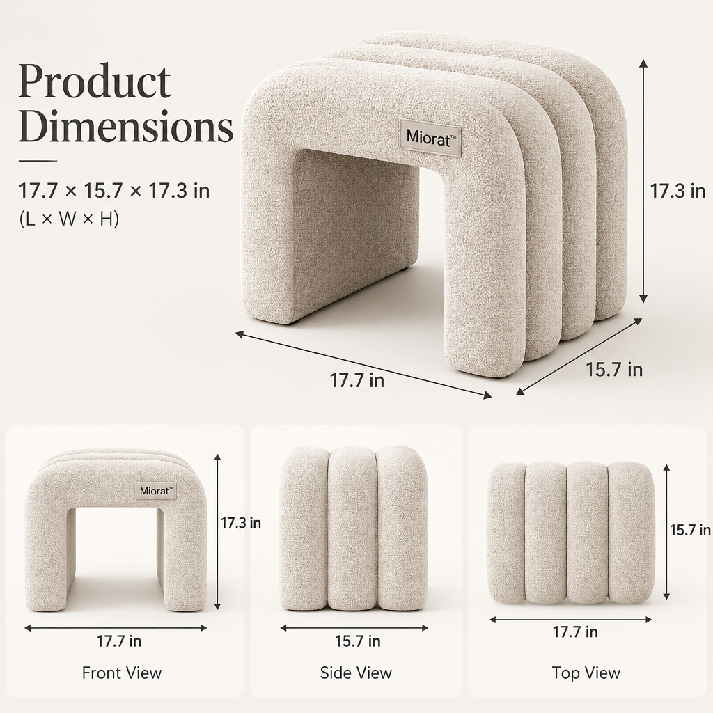 Miorat™ Bouclé Archway Accent Stool - view 2