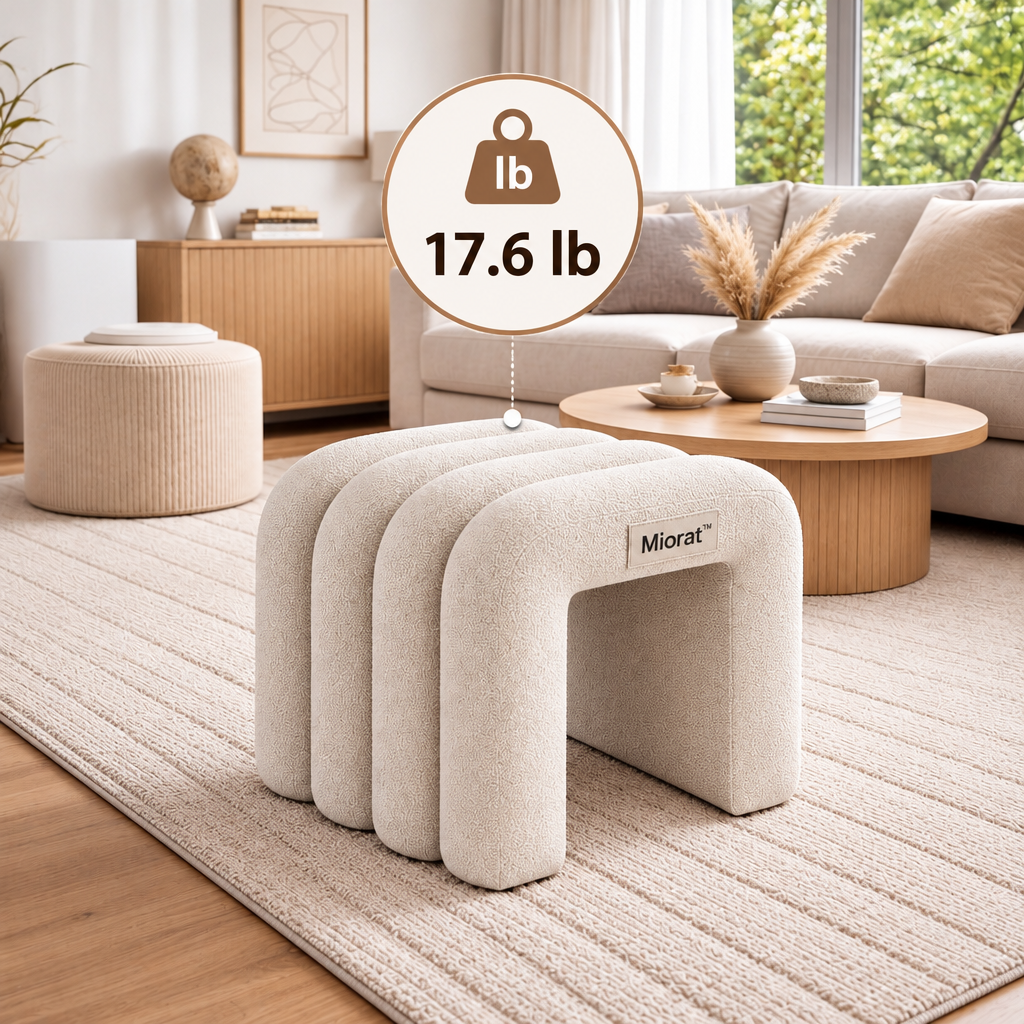 Miorat™ Bouclé Archway Accent Stool - view 3