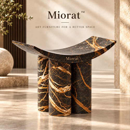 Miorat™ Aurelia Marble Bridge Pedestal Stool - view 1