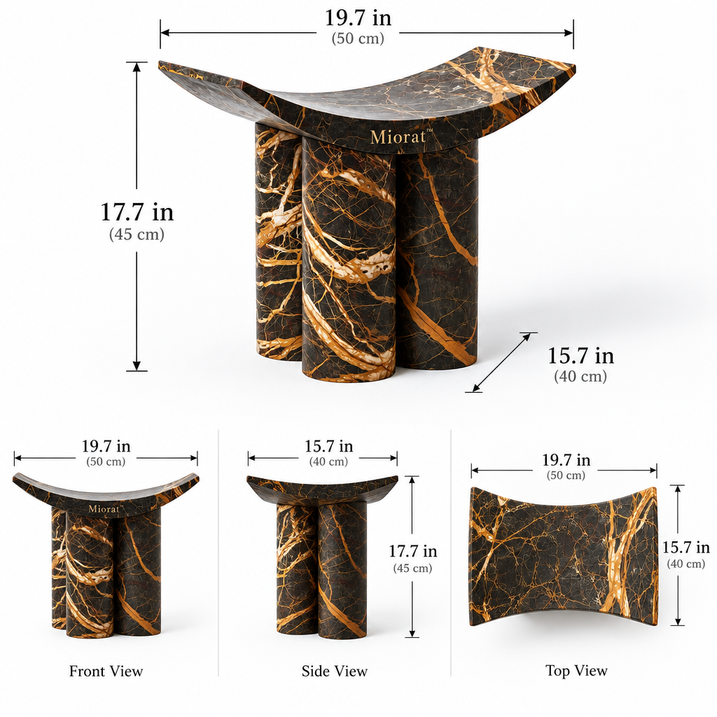 Miorat™ Aurelia Marble Bridge Pedestal Stool - view 3