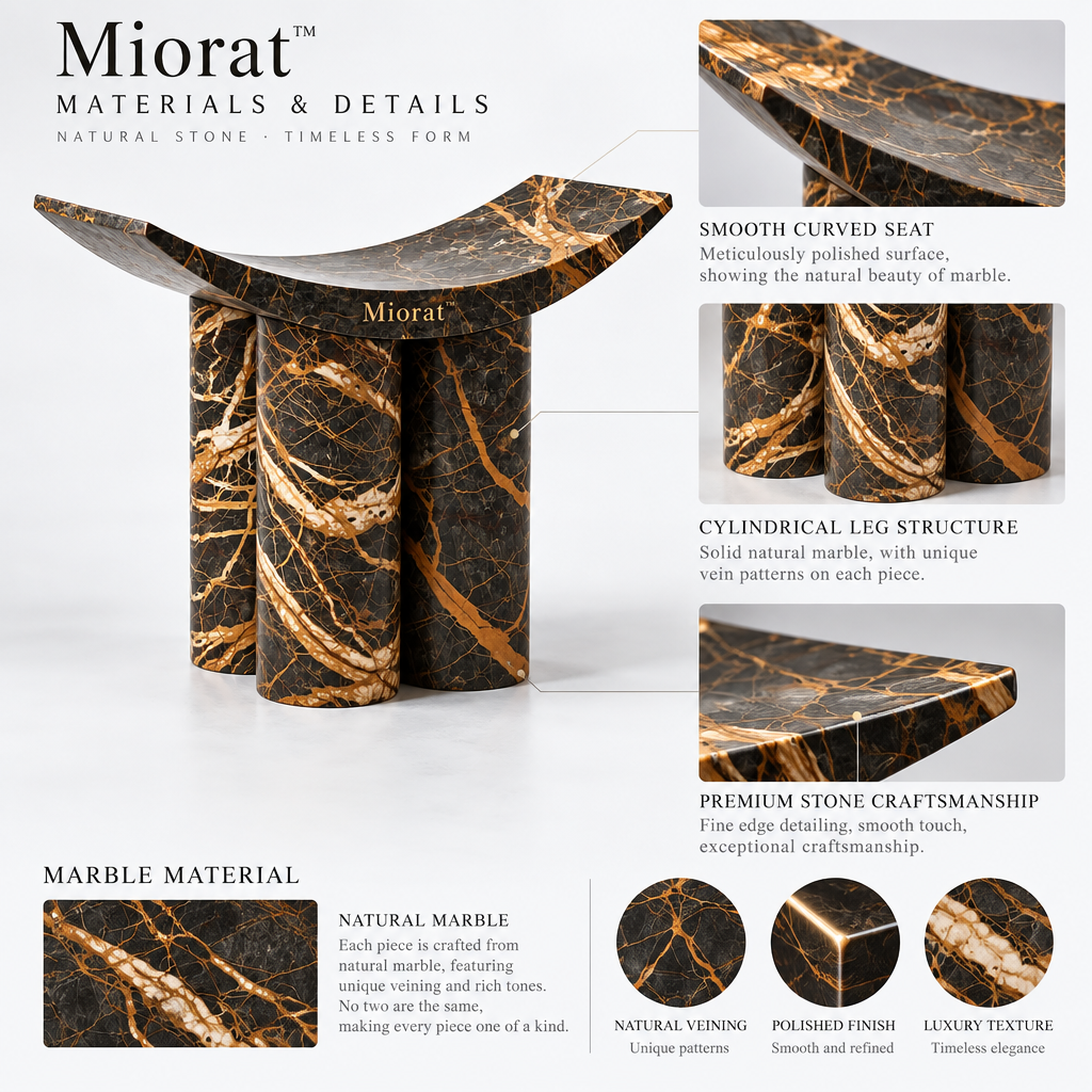 Miorat™ Aurelia Marble Bridge Pedestal Stool - view 5