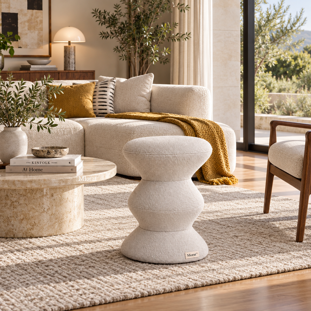 Miorat™ Ribbed Block Bouclé Stool - view 2