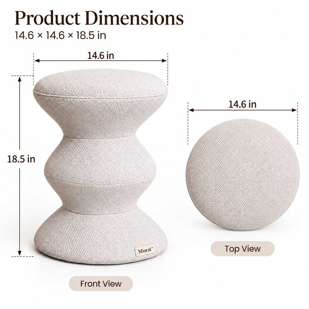 Miorat™ Ribbed Block Bouclé Stool - view 3