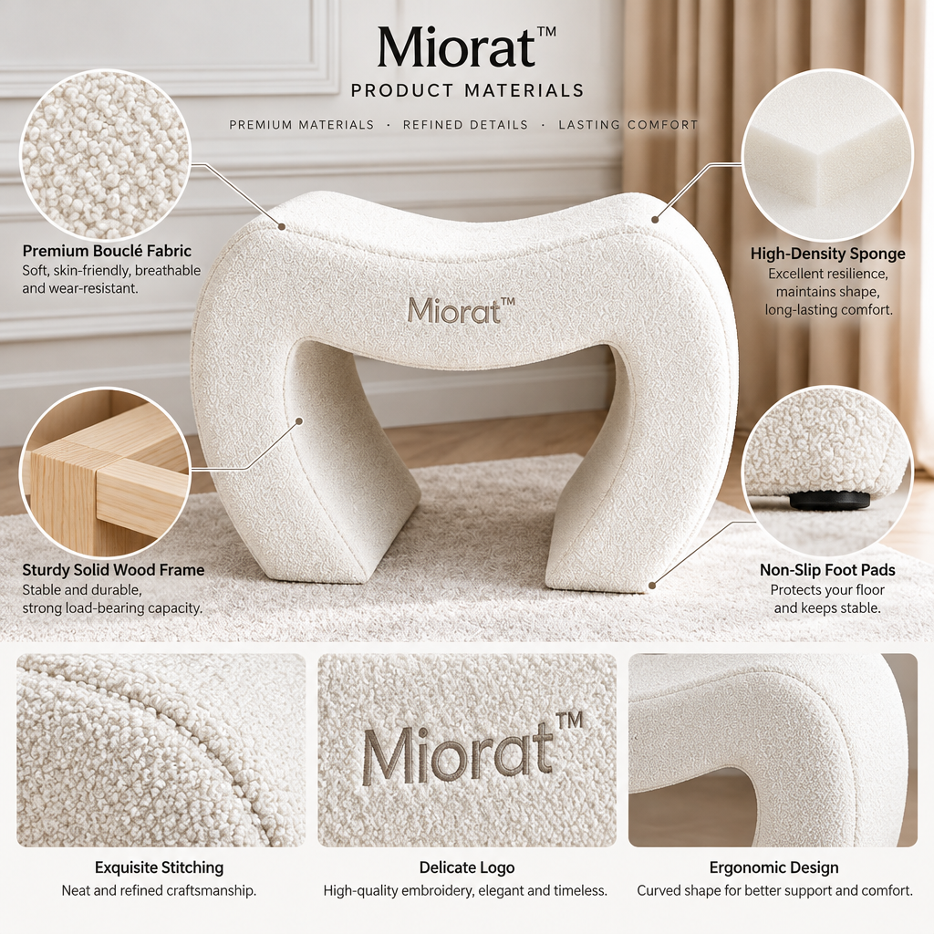 Miorat™ Plush Hourglass Accent Stool - view 5