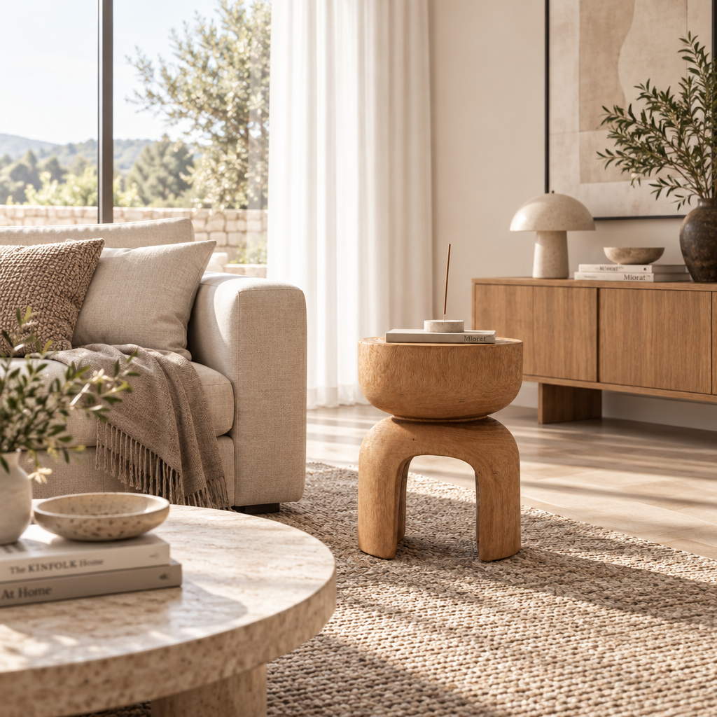 Miorat™ Terra Tripod Wood Accent Stool - view 1