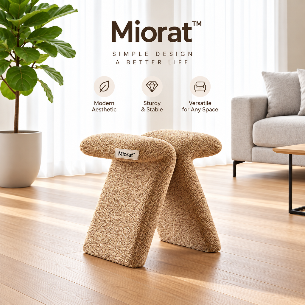 Miorat™ Slanted Bouclé Sculptural Stool - view 1
