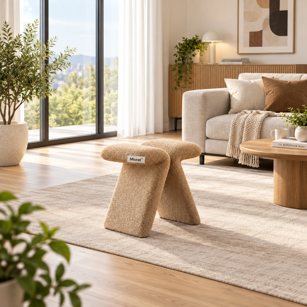 Miorat™ Slanted Bouclé Sculptural Stool - view 2