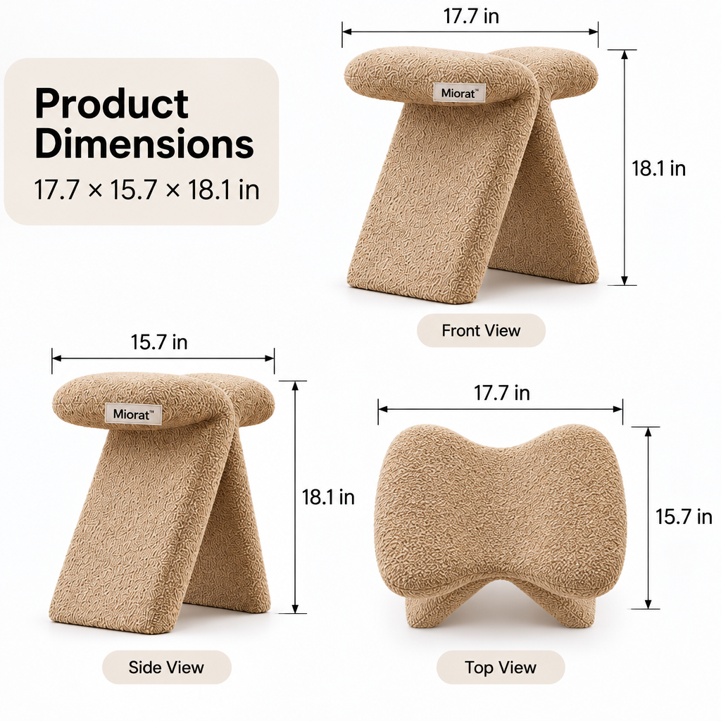 Miorat™ Slanted Bouclé Sculptural Stool - view 3