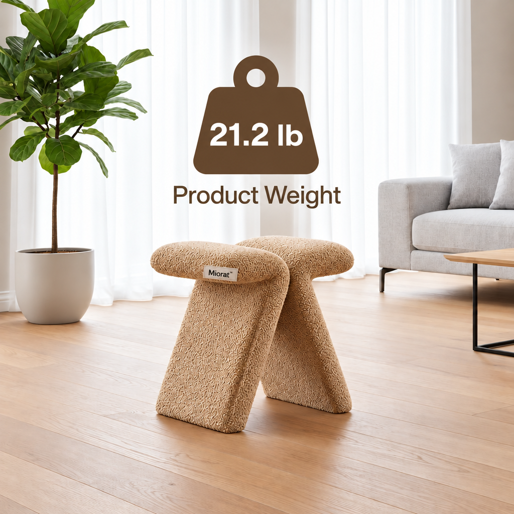 Miorat™ Slanted Bouclé Sculptural Stool - view 4